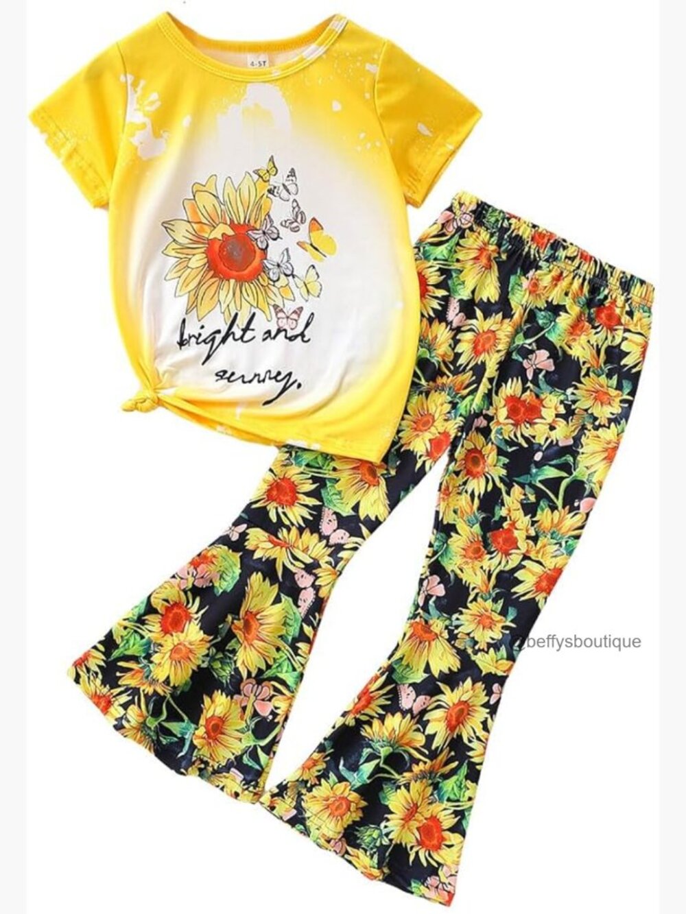 Toddler Girl Letter Print Top & Leopard Flare Pants Set